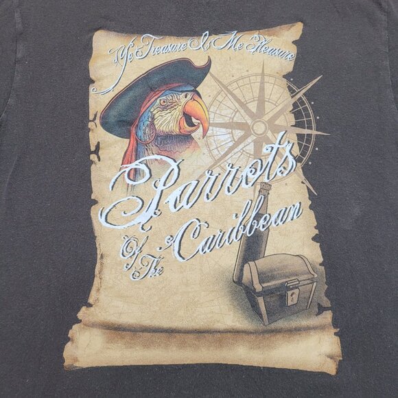 Parrots of the Caribbean Humorous Graphic Cotton T Shirt Pirate's Treasure Large - Picture 2 of 9